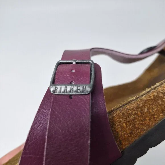 Birkenstock Gize Birko-Flor Shiny Purple Sandals Thong Women's Size 37 - Picture 11 of 11
